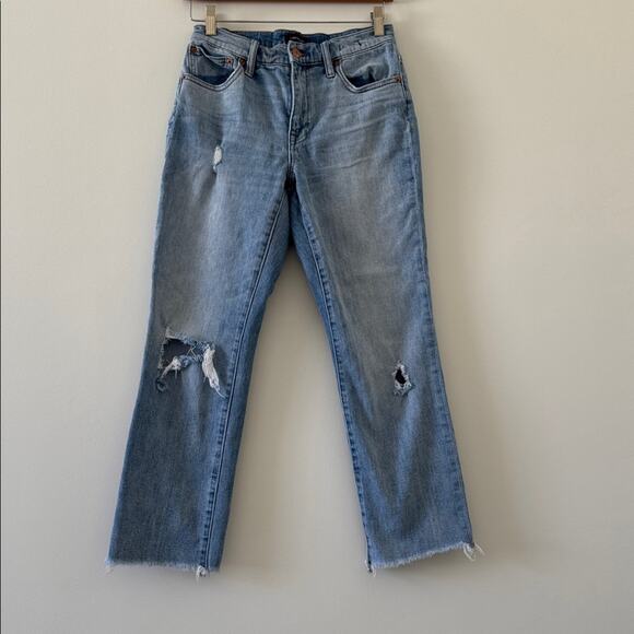 J.Crew Slim Broken-In Boyfriend Jeans Distressed Size 25 Light Blue - Picture 2 of 8